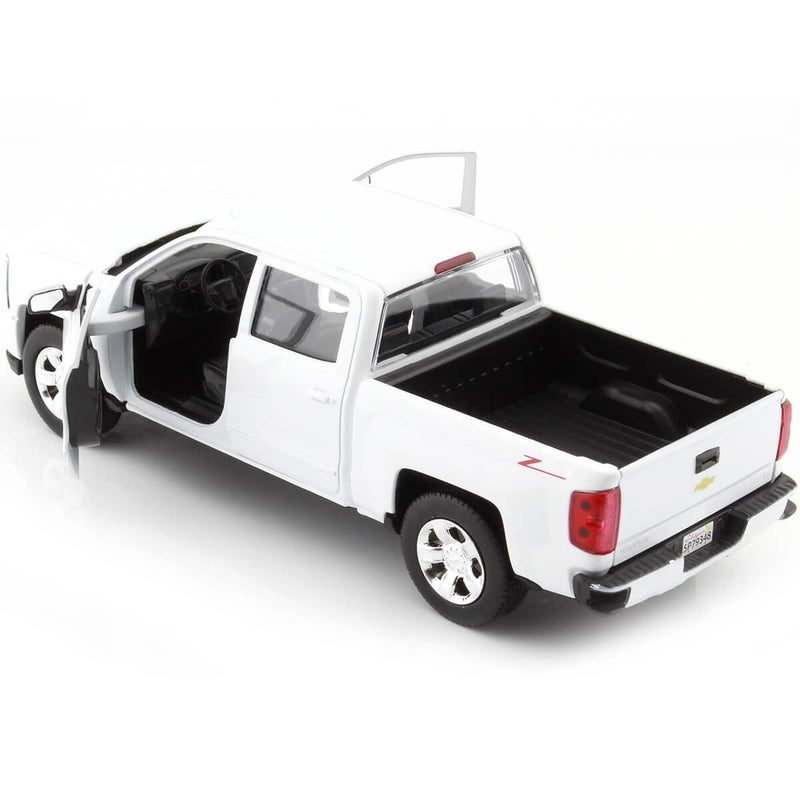 Motormax - 2017 Chevrolet Silverado 1500 LT Z71 Crew Cab - White Diecast 1:24 Scale Model - Image 3